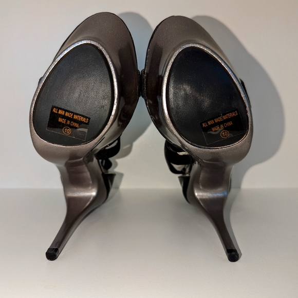 FOH Black & Silver platform stiletto heels - Picture 5 of 5